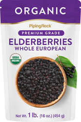 Buy Organic ElderBerries Whole European 1 lb (454 g) Bag