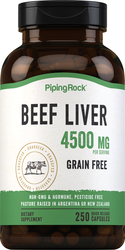 GrassFed Beef Liver 4500 mg per serving , 4500 mg, 250 Quick Release Capsules
