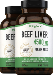 Grass Fed Beef Liver, 4500 mg (per serving), 250 Quick Release Capsules
