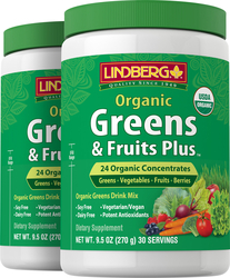 Greens & Fruits Plus Organic 9.5 oz x 2 Bottles